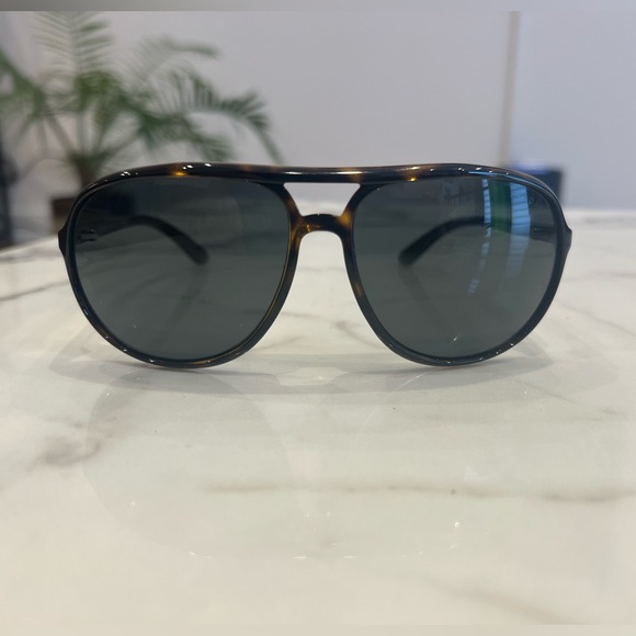 Prada - Pilot Brown Frame Sunglasses Green Lenses 61mm - Picture 2 of 4